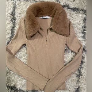 Zara Faux Fur top